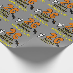 Papier Cadeau 26e anniversaire : Thème d'Halloween Éffrayant, No