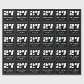 Papier Cadeau 27e anniversaire : Art Déco Inspiré Look "27" & No (Plat)