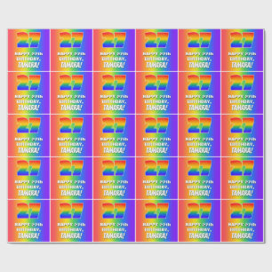 Papier Cadeau 27e anniversaire : coloré, amusant Motif arc-en-ci