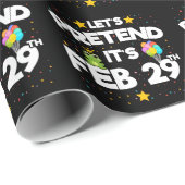 Papier Cadeau 29 fév Jour du baut Faisons semblant Année du baut (Coin rond)