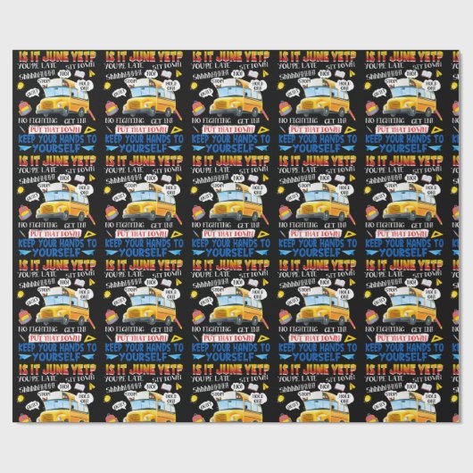 Papier Cadeau 29.It June Yet School Funny Bus Driver (Plat)