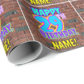 Papier Cadeau 29e anniversaire : Amusant, Graffiti urbain inspir (Coin rond)