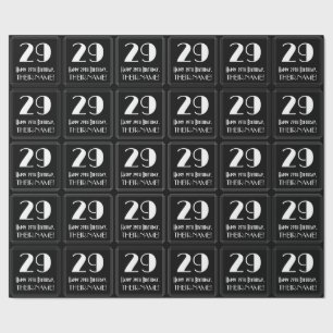 Papier Cadeau 29e anniversaire - Art Déco Inspiré Look "29", Nom