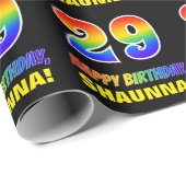 Papier Cadeau 29e anniversaire : Bold, amusant, simple, arc-en-c (Coin rond)