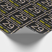 Papier Cadeau 29e anniversaire : Floral Flowers Numéro, Nom pers (Coin)