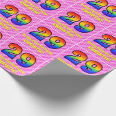 Papier Cadeau 29e anniversaire : Pink Stripes & Hearts, Arc-en-c (Coin)