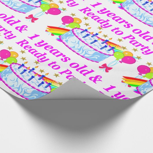 PAPIER CADEAU 2 ANS ET PRÊT À FÊTER L'ANNIVERSAIRE (Coin)