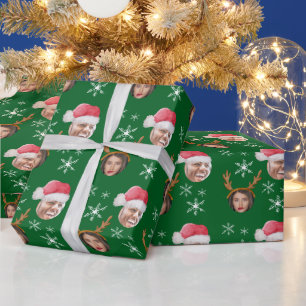Papier Cadeau 2 Collage de photos Père Noël et rennes