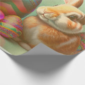 Papier Cadeau 2 Collecte De Lapin Et D'Oeufs De Pâques (Coin)