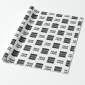 Papier Cadeau 2 Logos Simple Logo Répétitif | Blanc (Déroulé)