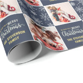 Papier Cadeau 2 Photo Blue Joyeux Noël (Coin rond)