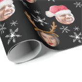 Papier Cadeau 2 Photo Collage Père Noël et Reindeer (Coin rond)