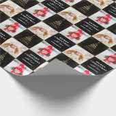 Papier Cadeau 2 photos personnalisées Black Gold Noël (Coin)