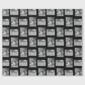 Papier Cadeau 2 photos personnalisées de l'enfant noir et blanc (Plat)