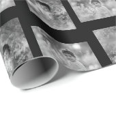 Papier Cadeau 2 photos personnalisées de l'enfant noir et blanc (Coin rond)