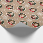 Papier Cadeau 2 Photos Unique White Snowflake Noël (Coin)