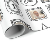 Papier Cadeau 2D Comic Style Picture Frame Birthday (Coin rond)