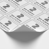 Papier Cadeau 2e anniversaire : Art Déco Style inspiré "2" + Nom (Coin)