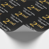 Papier Cadeau 2e anniversaire : Elégant look luxe Faux Gold # (Coin)