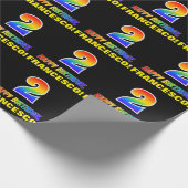 Papier Cadeau 2e anniversaire : Gras, amusant, simple, arc-en-ci (Coin)