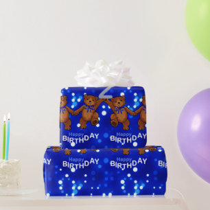 Papier Cadeau 2e anniversaire Nounours de danse