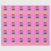 Papier Cadeau 2e anniversaire : Pink Stripes & Hearts, Rainbow # (Plat)