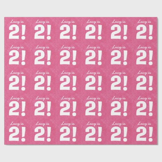 Papier Cadeau 2ème Blanc rose nommé fait sur commande (Plat)