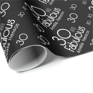 Papier Cadeau 30 ans et Fabuleux Moderne 30e Anniversaire
