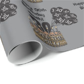 Papier Cadeau 30 ans et plus Thème de la Fête de la Colline (Coin rond)