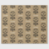 Papier Cadeau 30"x15" Kraft Black & White Name Pôle Nord (Plat)