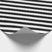 Papier Cadeau 30 x 6 Matte Black White Diagonal Stripes (Coin)