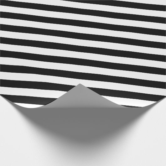 Papier Cadeau 30 x 6 Matte Black White Diagonal Stripes (Coin)