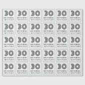 Papier Cadeau 30e anniversaire : Art Déco Style inspiré "30" + N (Plat)