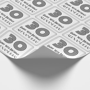 Papier Cadeau 30e anniversaire : Art Déco Style inspiré "30" + N