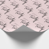 Papier Cadeau 30e anniversaire blush rose script (Coin)