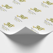 Papier Cadeau 30e anniversaire heureux couple de mariages gris d (Coin)