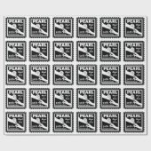 Papier Cadeau 30e anniversaire mariage noir et blanc romantique (Plat)