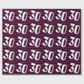 Papier Cadeau 30e anniversaire typographie âge personnalisé (Plat)