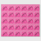 Papier Cadeau 30e anniversaire Typographie rose moderne (Plat)