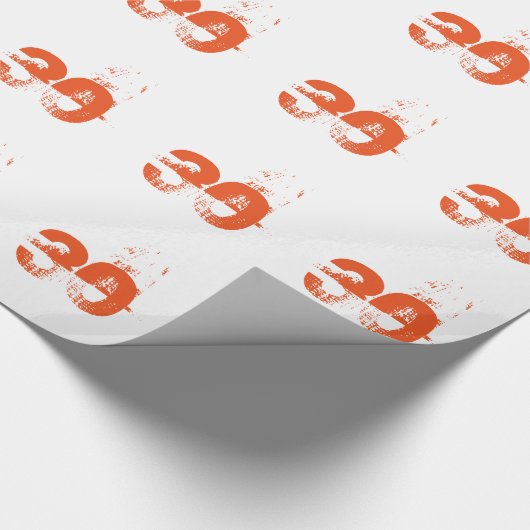 Papier Cadeau 30ème anniversaire pour n'importe qui, orange sur (Coin)