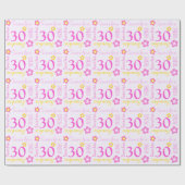 Papier Cadeau 30ème enveloppe d'anniversaire d'âge nommé (Plat)