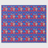 Papier Cadeau 30ème Enveloppe de cadeau de rouge bleu (Plat)