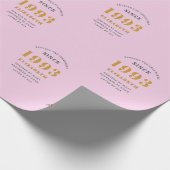 Papier Cadeau 30th Birthday 1993 Ajouter Nom Rose Grey (Coin)