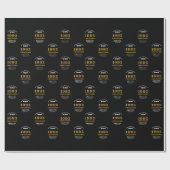 Papier Cadeau 30th Birthday 1993 Black Gold Ajouter un nom (Plat)