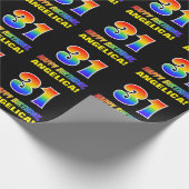 Papier Cadeau 31e anniversaire : Bold, amusant, simple, arc-en-c (Coin)