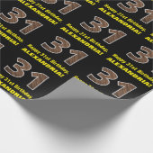 Papier Cadeau 31e anniversaire : Nom et Faux Motif de grains de (Coin)