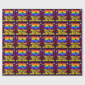 Papier Cadeau 32e anniversaire : Amour Hearts Motif, Arc-en-ciel (Plat)