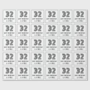 Papier Cadeau 32e anniversaire : Art Déco Style inspiré "32" + N