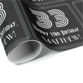 Papier Cadeau 33e anniversaire : Art Déco Inspiré Look "33" avec (Coin rond)