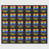 Papier Cadeau 33e anniversaire : Bold, amusant, simple, arc-en-c (Plat)